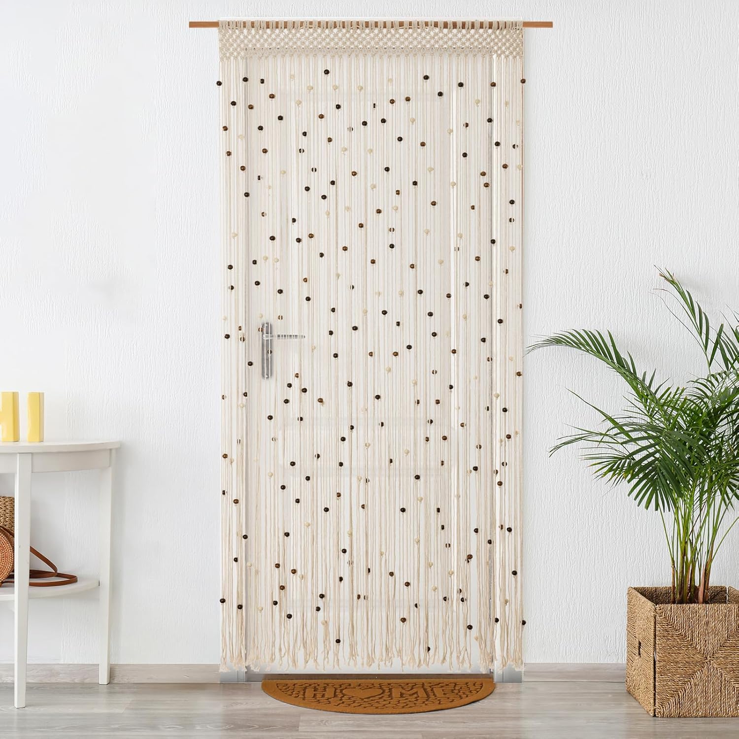 BECHAEO Boho Macrame Beaded Curtain Door Divider