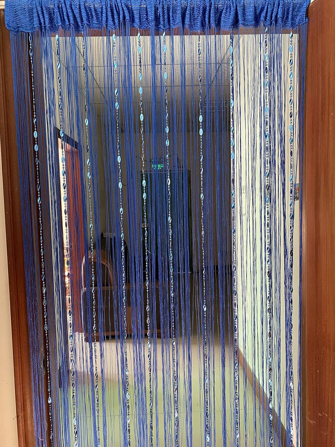ZiDeTang Door Curtain with Beaded Tassel and Buckles