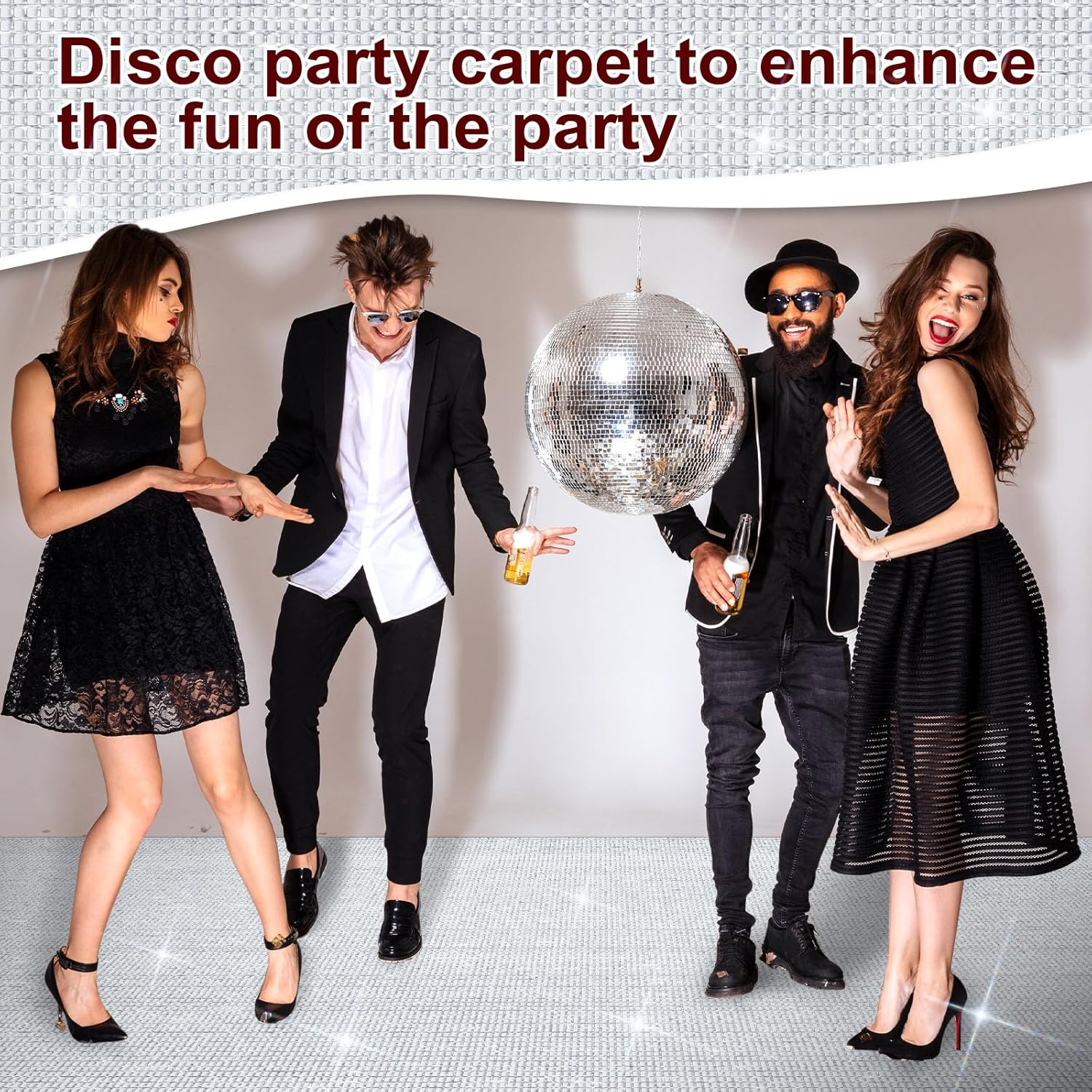 Silver Carpet Runner Runway Rug for Parties and Weddings
