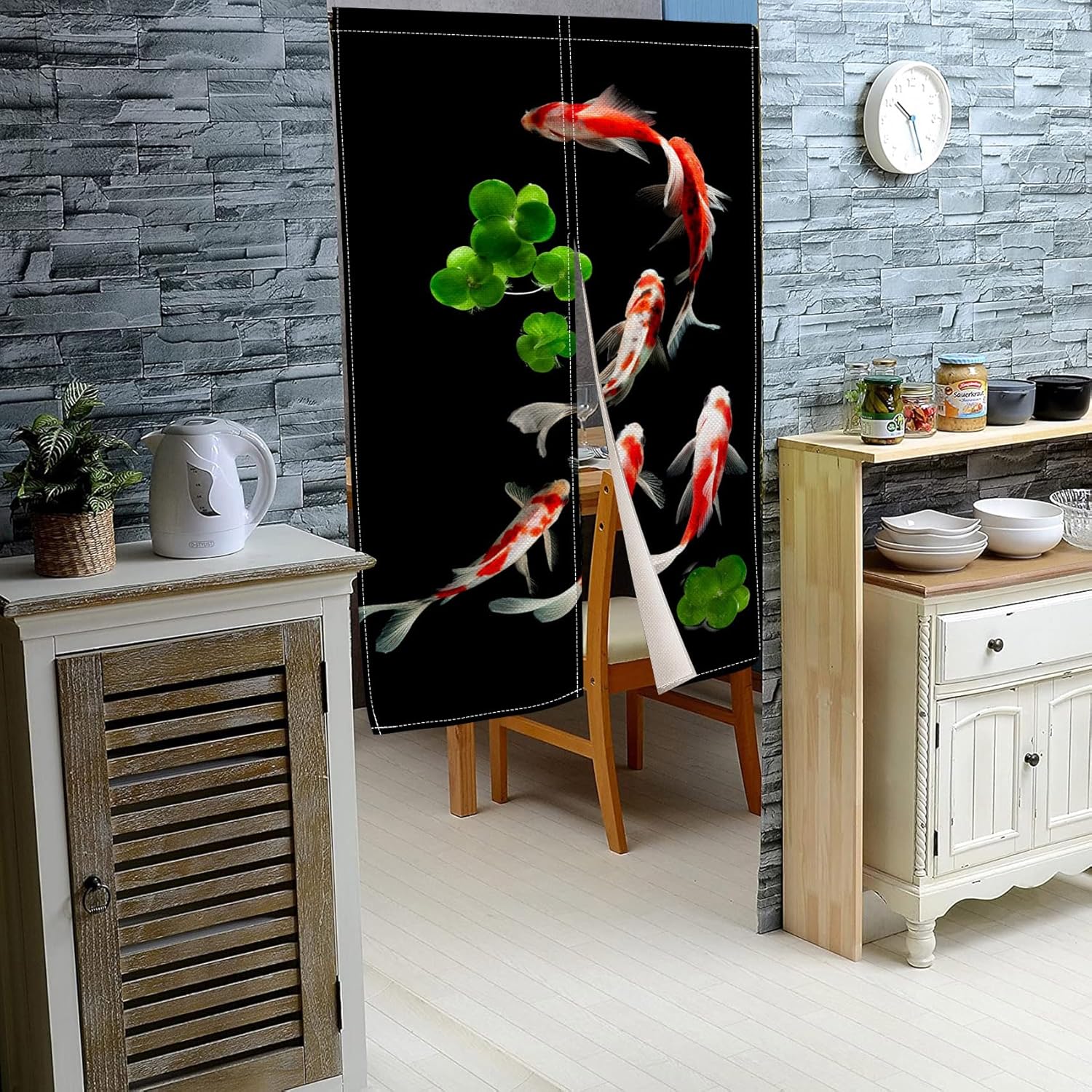 Koi Fish Noren Doorway Curtain 285x473 In