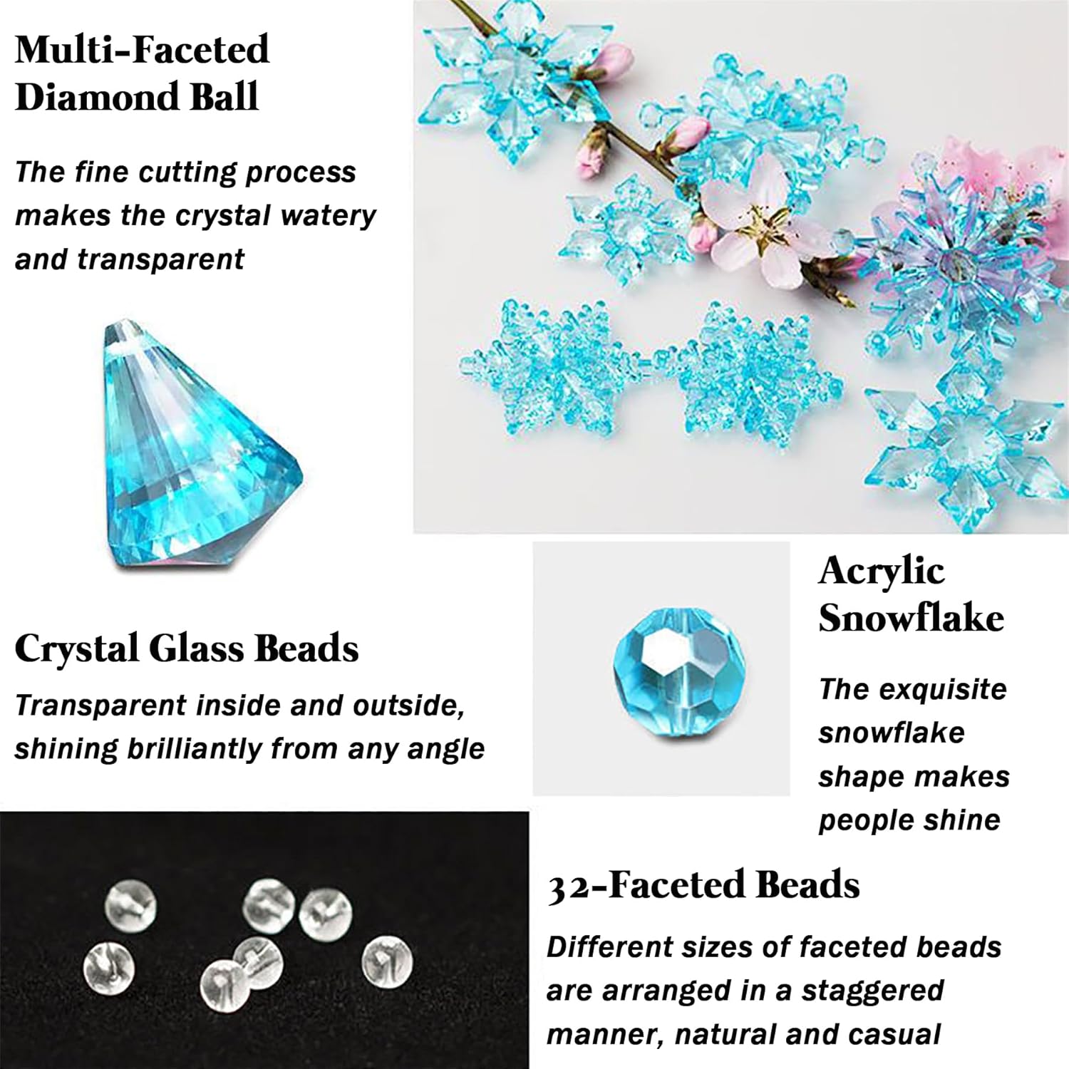 XOOFMASS Crystal Beaded Curtain Door Screen 30 String 4712m
