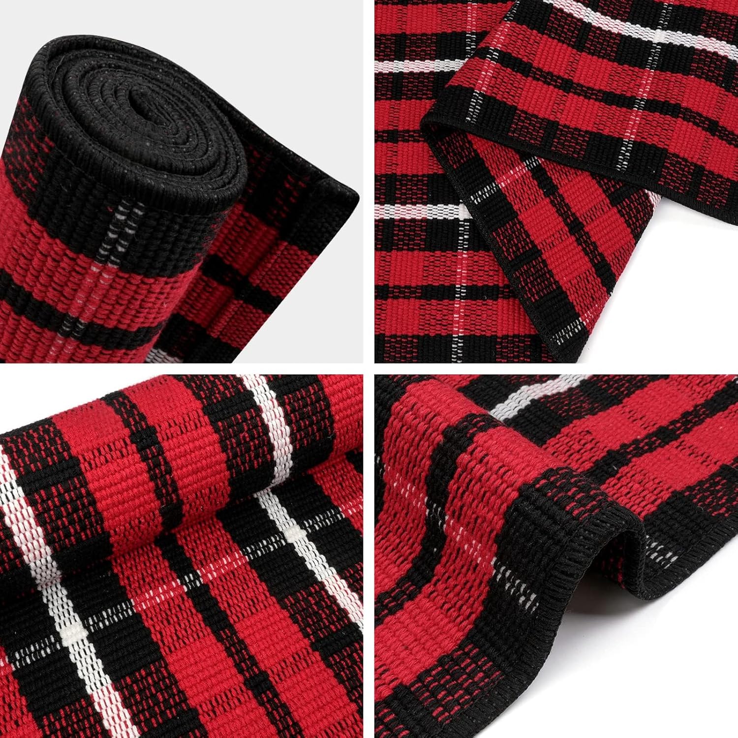 OJIA Christmas Front Door Mat 2X43 Red Buffalo Plaid