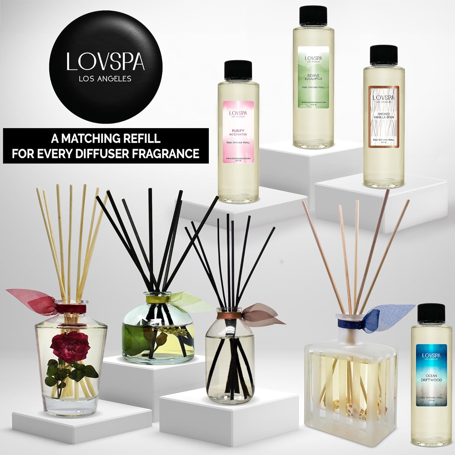 LOVSPA Smoked Vanilla Bean Reed Diffuser Set