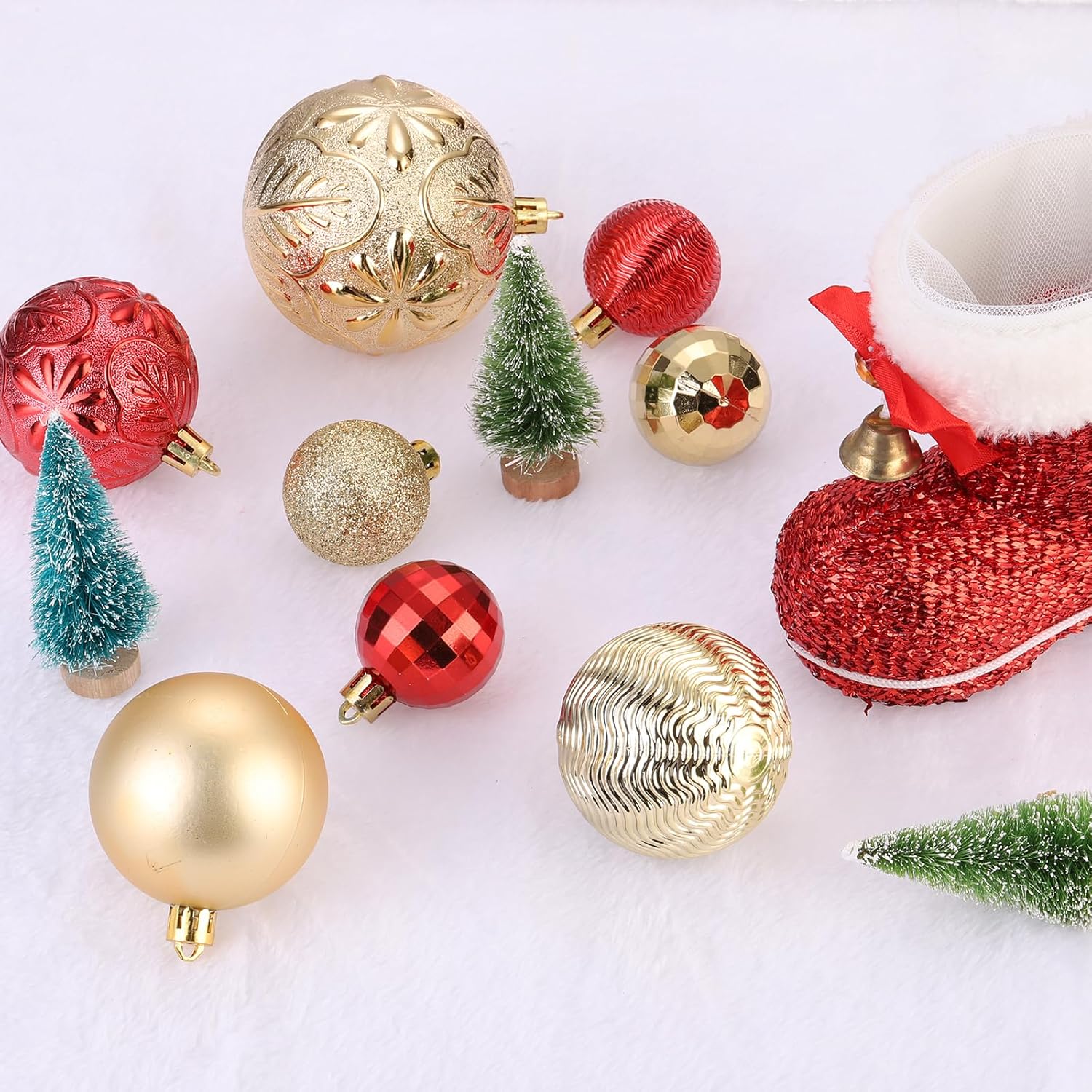 MECCANIXITY 36Pcs Red Christmas Tree Balls Decorations