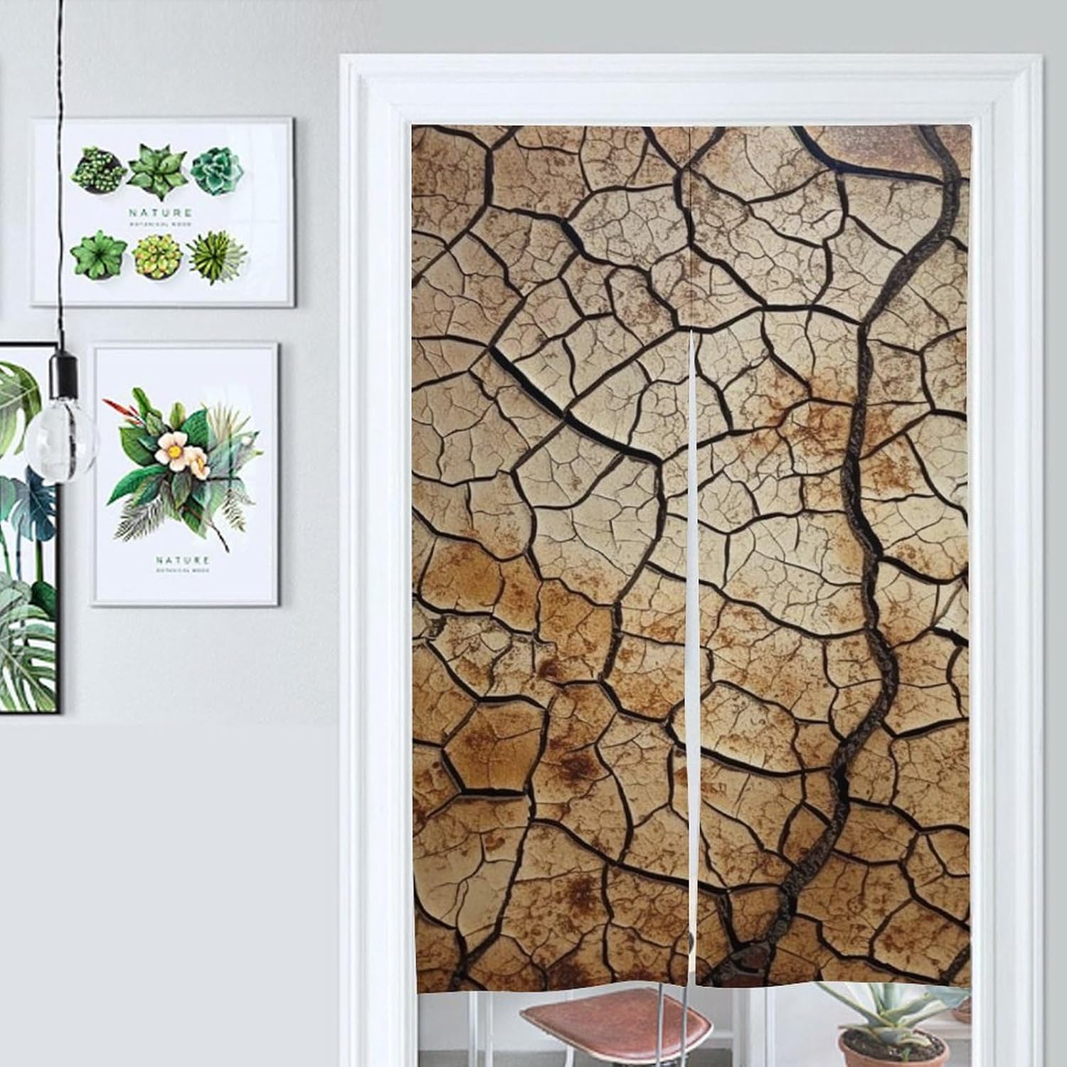 Japanese Noren Door Curtain Split Design 34x57 Inches
