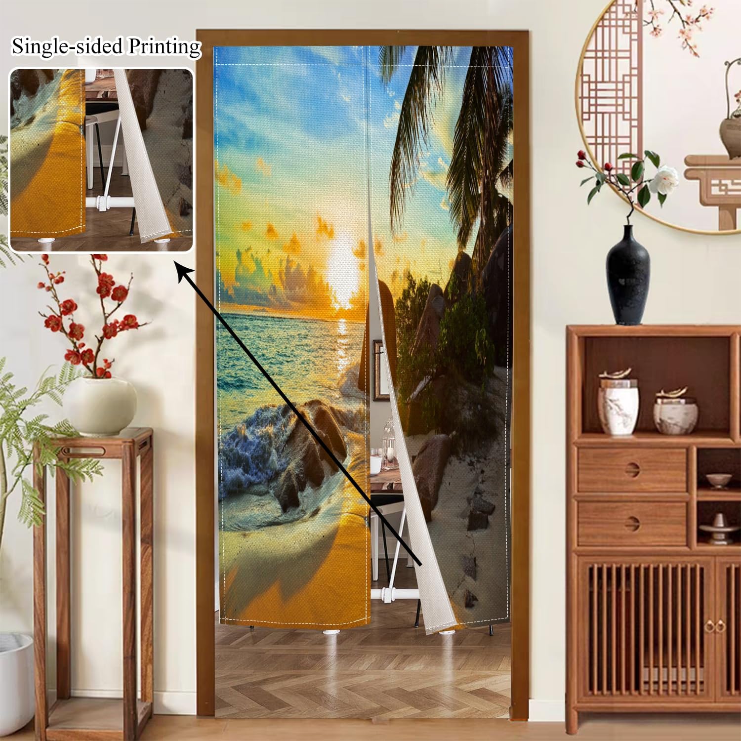 Leowefowa Japanese Doorway Curtain Tapestry 283x472 Inches