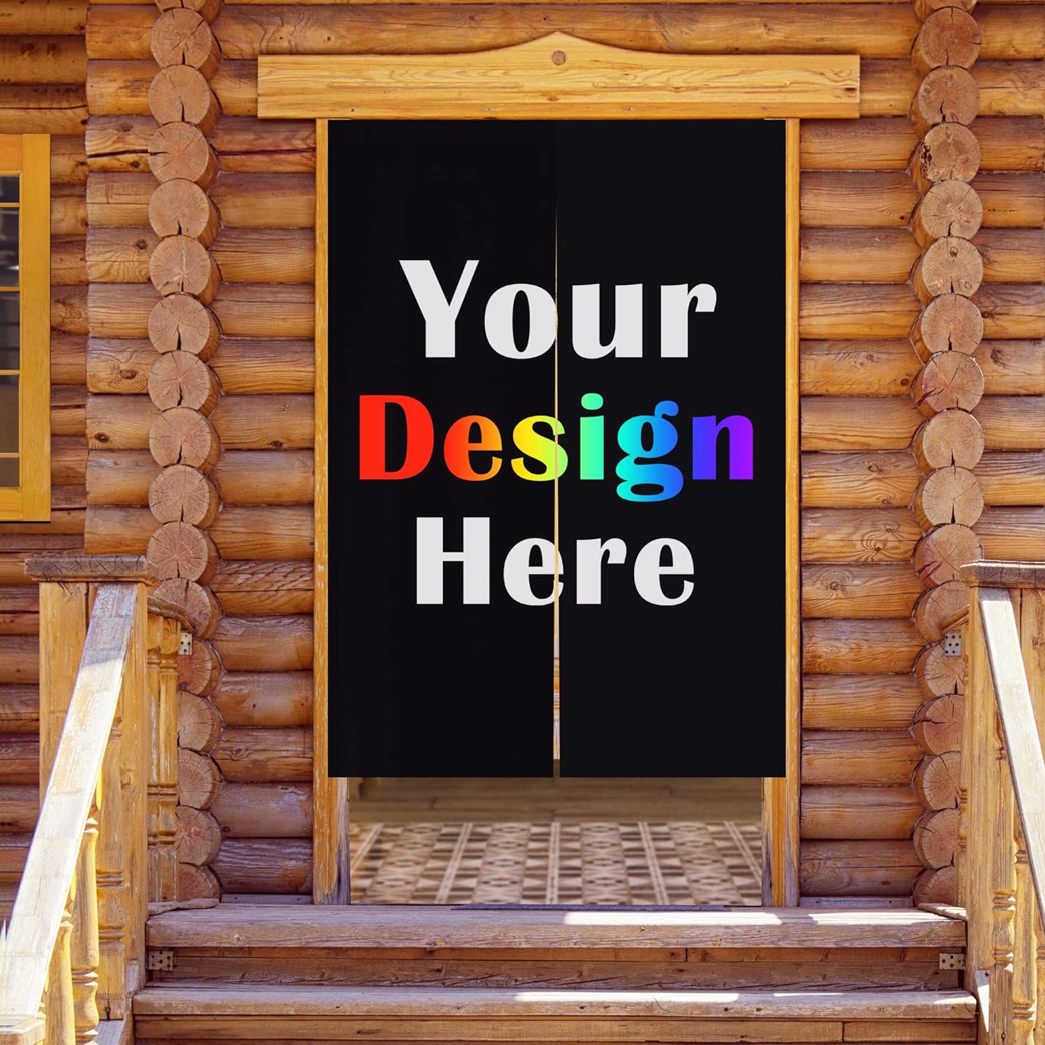 Custom Doorway Curtain with Photo Text Logo Japanese Noren Partition