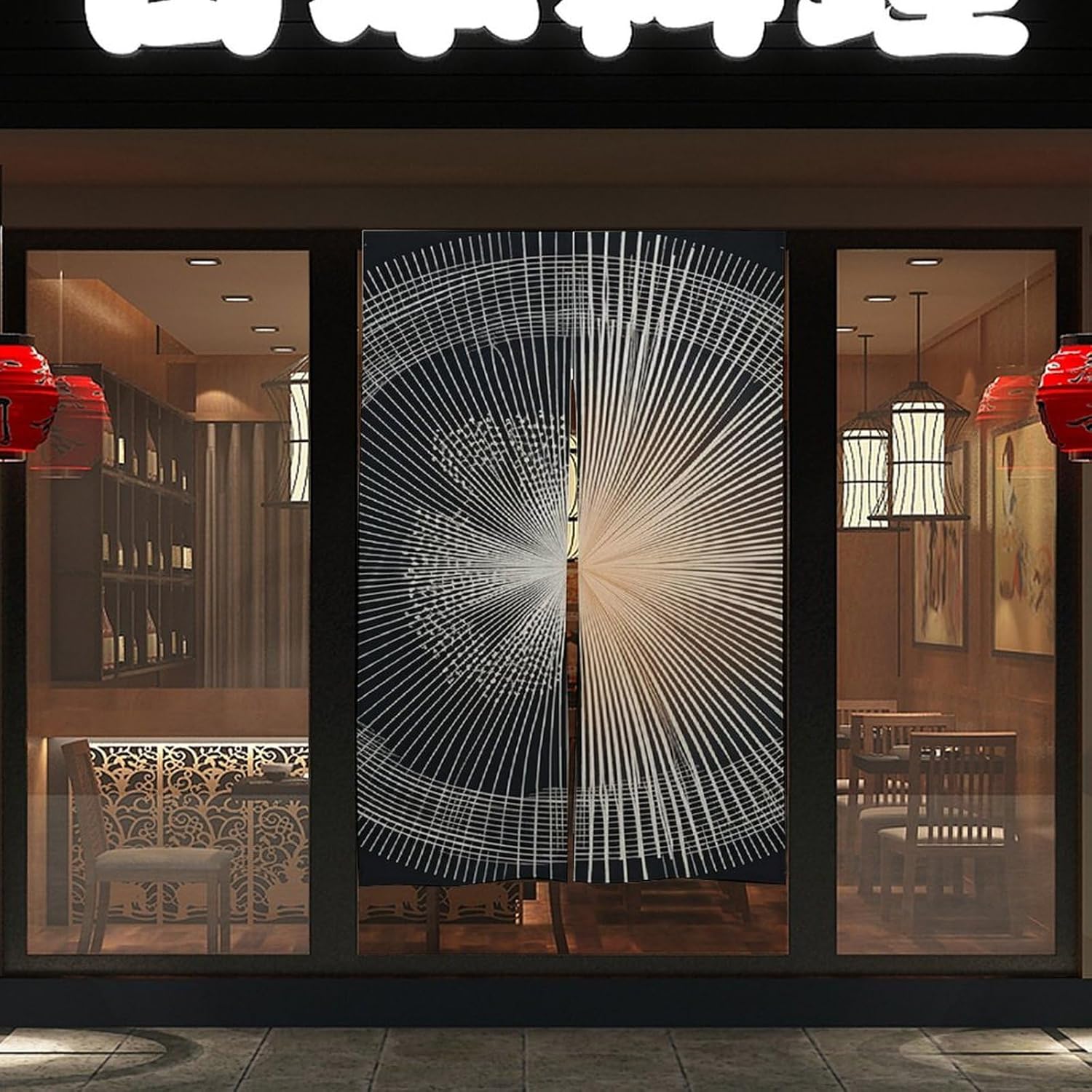 Japanese Noren Door Curtain with Laser-Cut Design 34x57