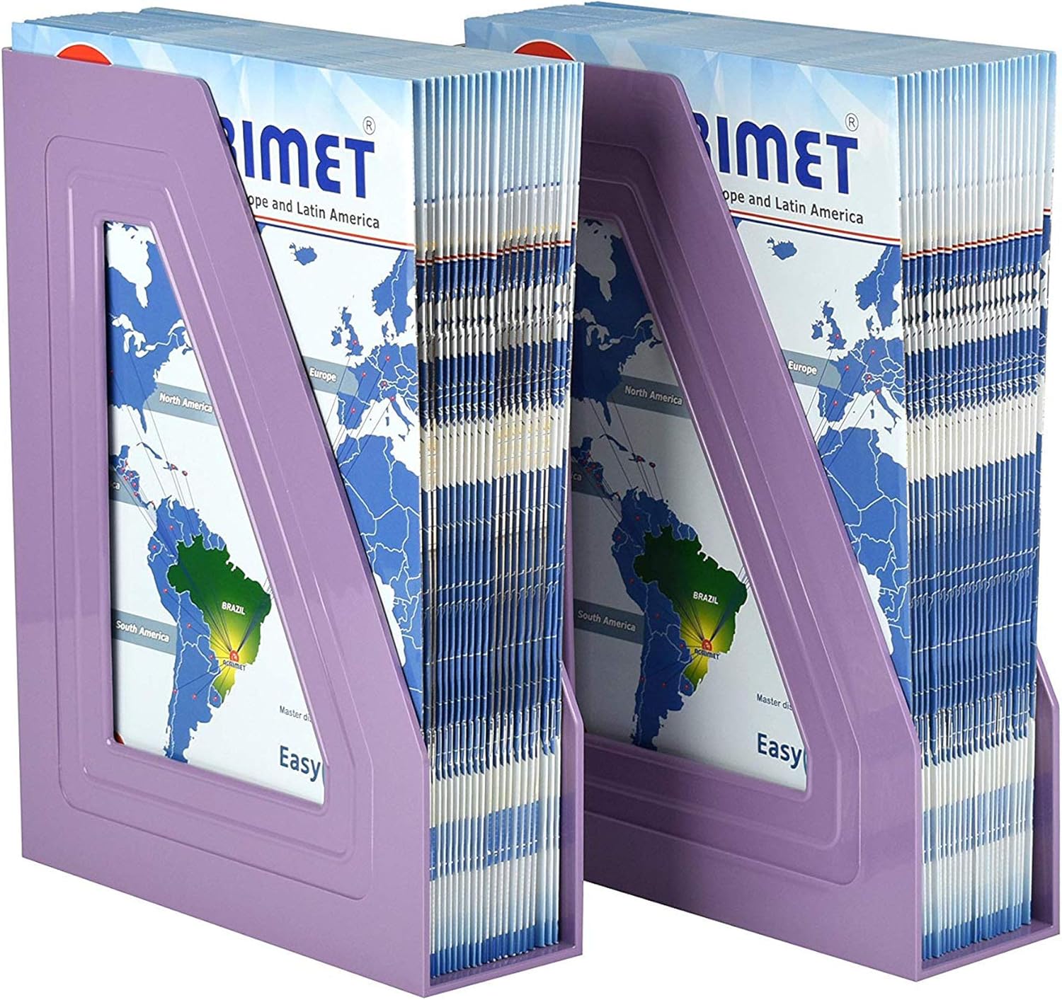 Acrimet Magazine File Holder 2 Pack Solid Purple