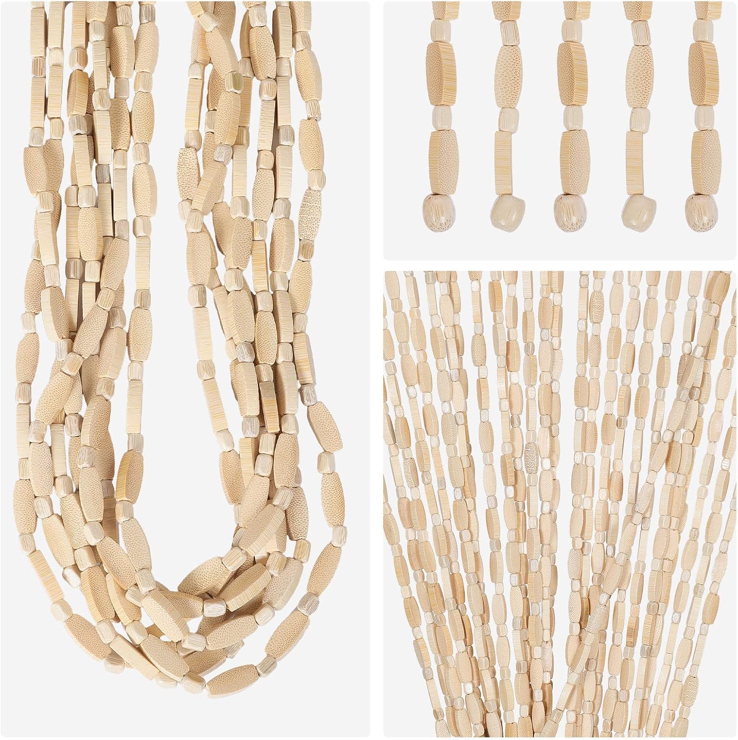 Handmade Bamboo Beaded Curtain 52 Strands 355 x 75 Inches