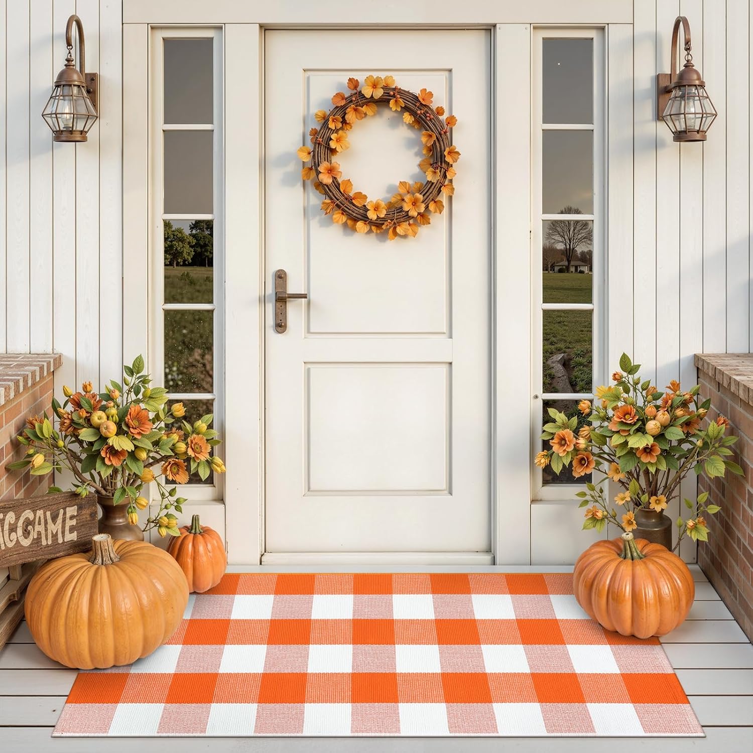 Collive Buffalo Plaid Checkered Outdoor Rug