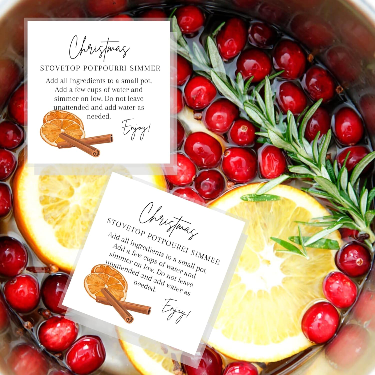 Crafters Cup Christmas Stovetop Potpourri Simmer Cards 30 Pack