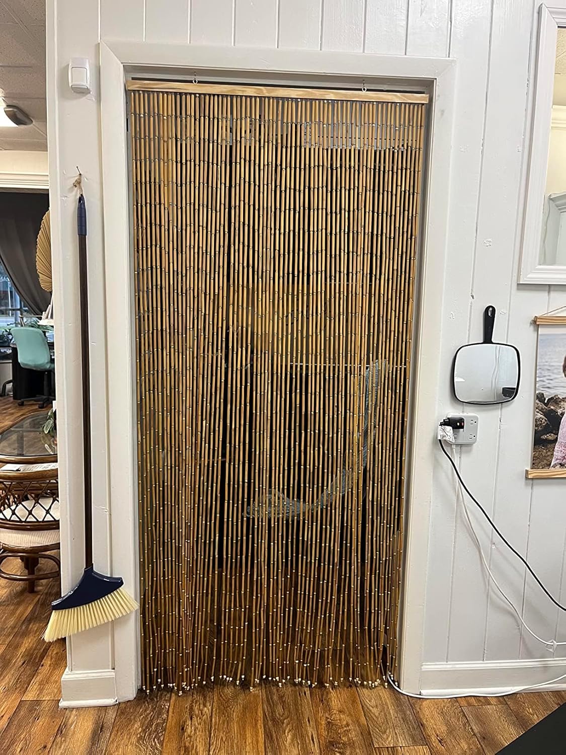 Real Bamboo Beaded Curtain - 36x79 Inch