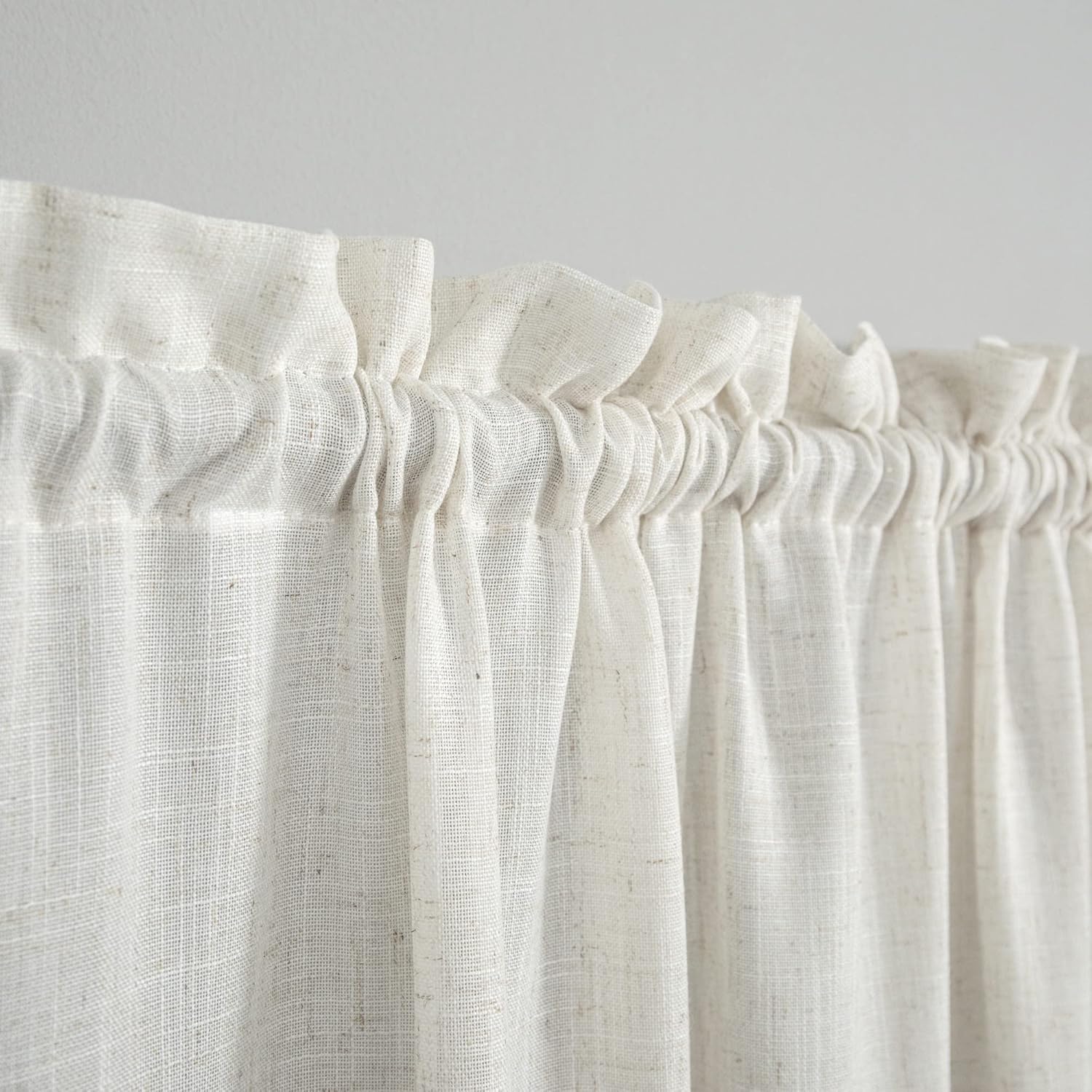 KOUFALL French Door Curtain Linen Blend 25x72 Panel Off WhiteCream Beige