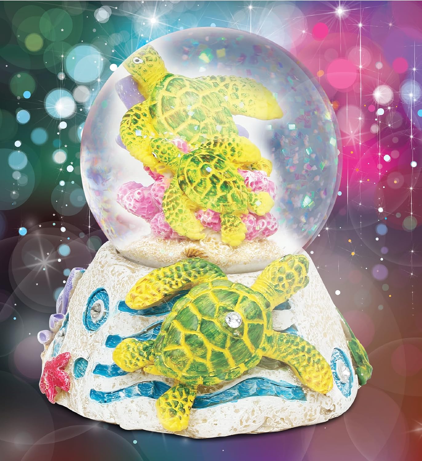 COTA Global Sea Turtle Snow Globe - Sparkly Glitter Decor