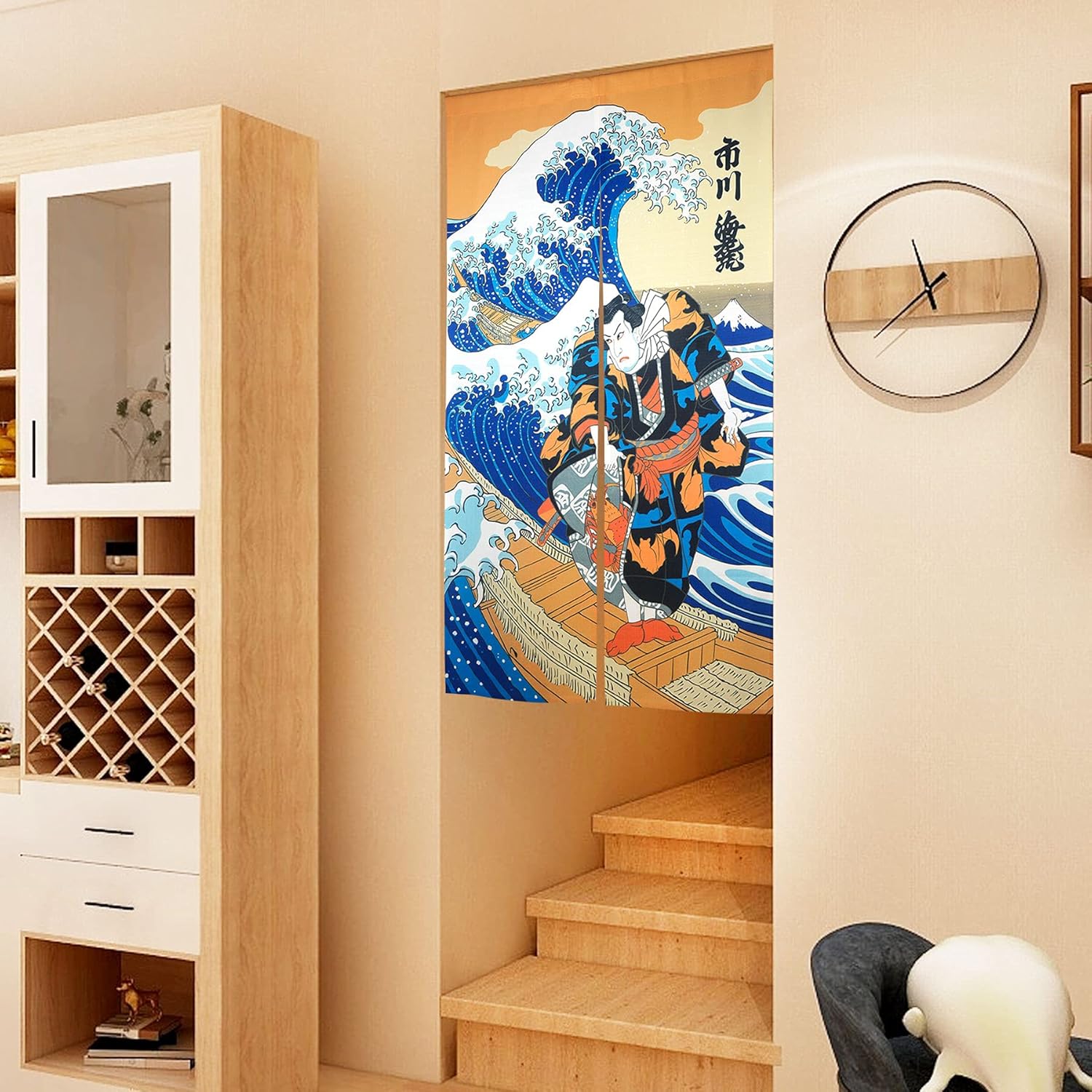 LIGICKY Noren Curtain The Great Wave Door Divider
