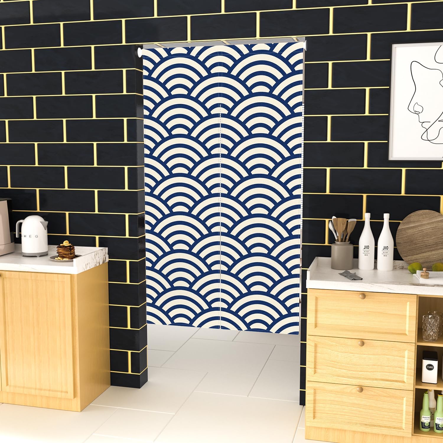 Leowefowa Double Sided Door Curtain for Privacy
