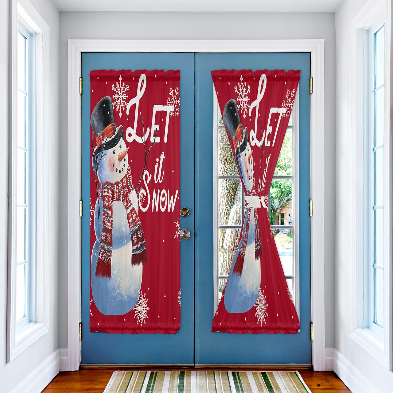 French Door Curtain with Tieback and Rod Pocket
