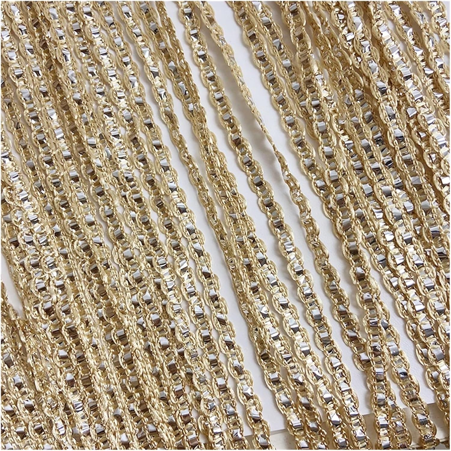 Shiny Tassel String Curtains for Doorways Blue 100x200cm