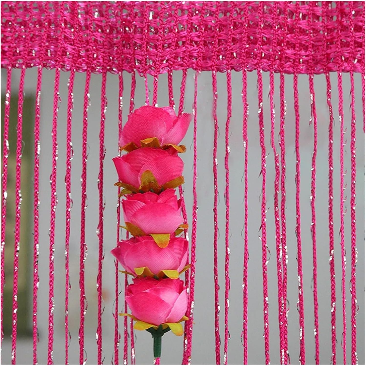 Floral String Curtains 100x200cm Decorative Panel Divider