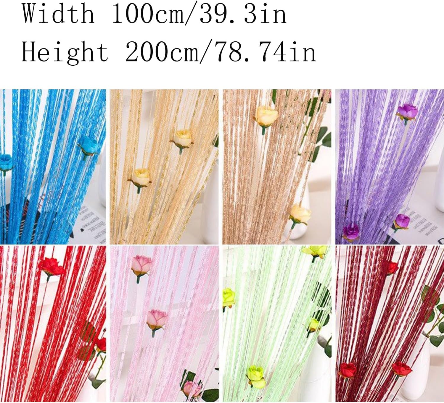 RJDJ Rose Thread Door Curtain in Blue