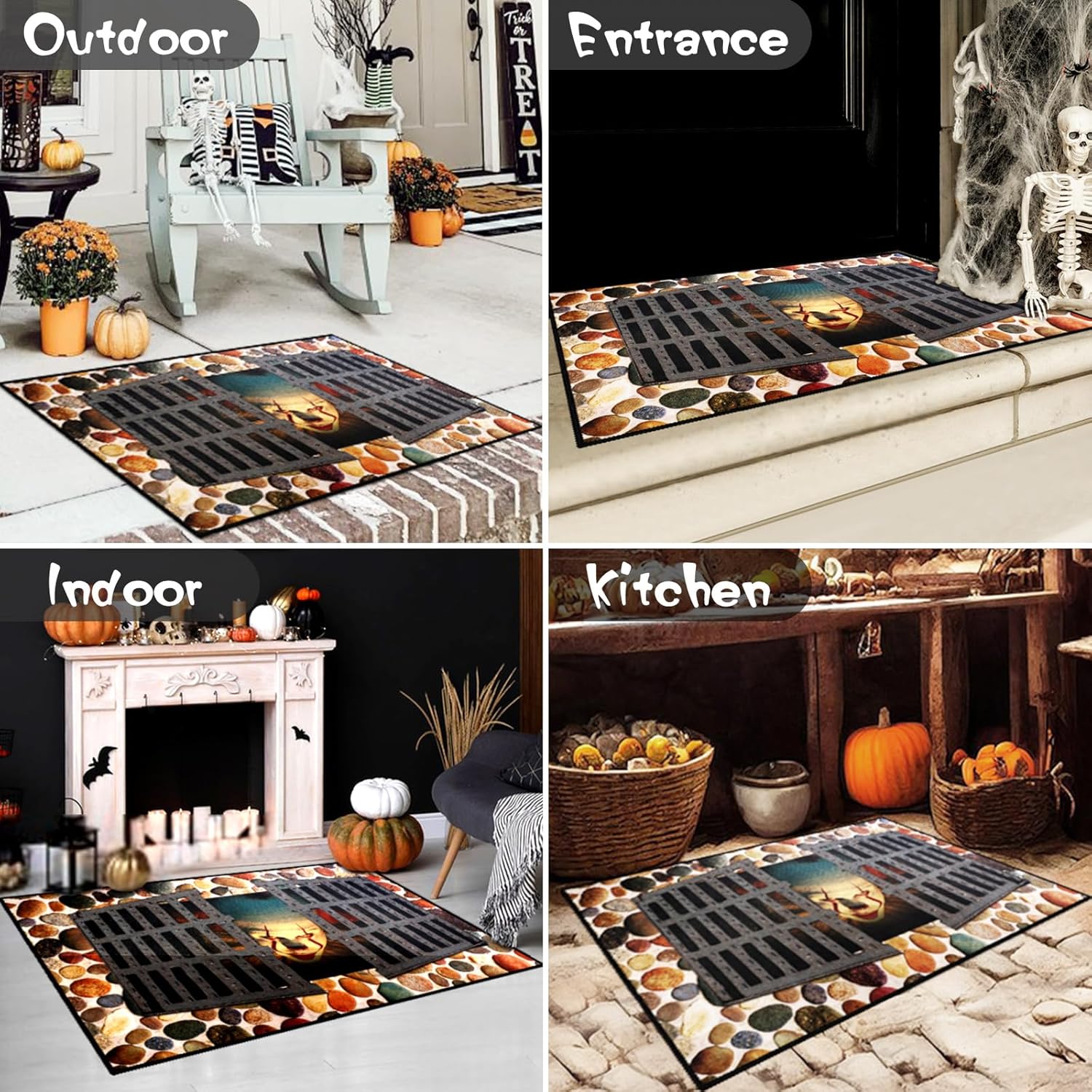 Halloween Clown Sewer 3D Illusion Door Mat 19x31 Inch