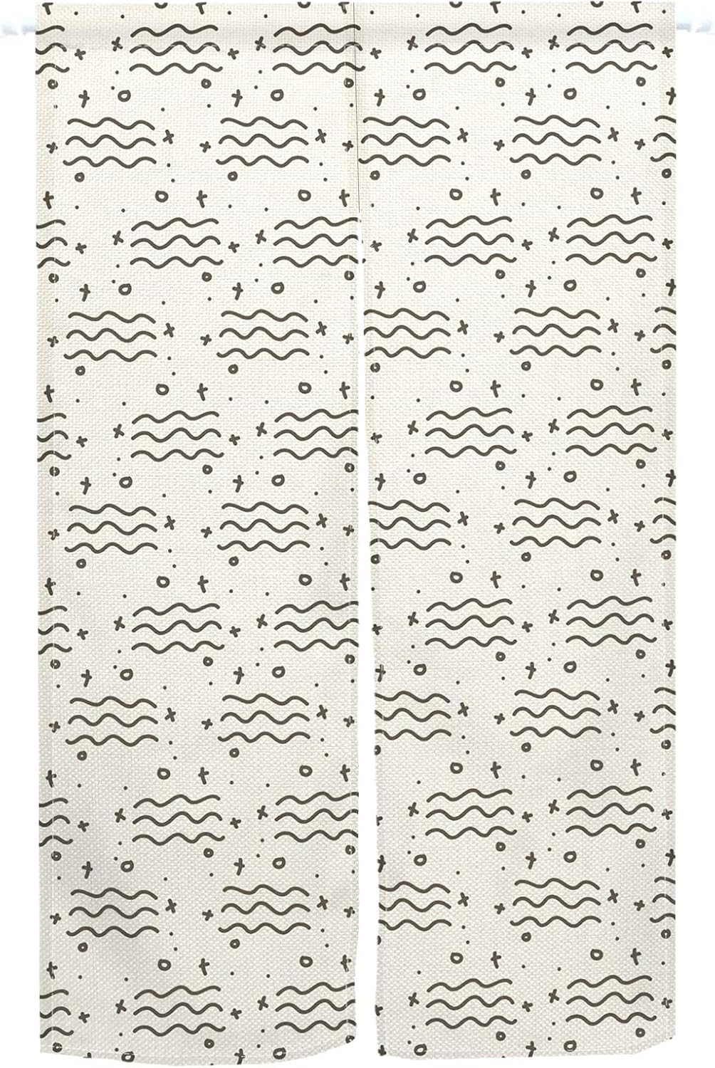 Japanese Noren Door Curtain with Simple Drawings