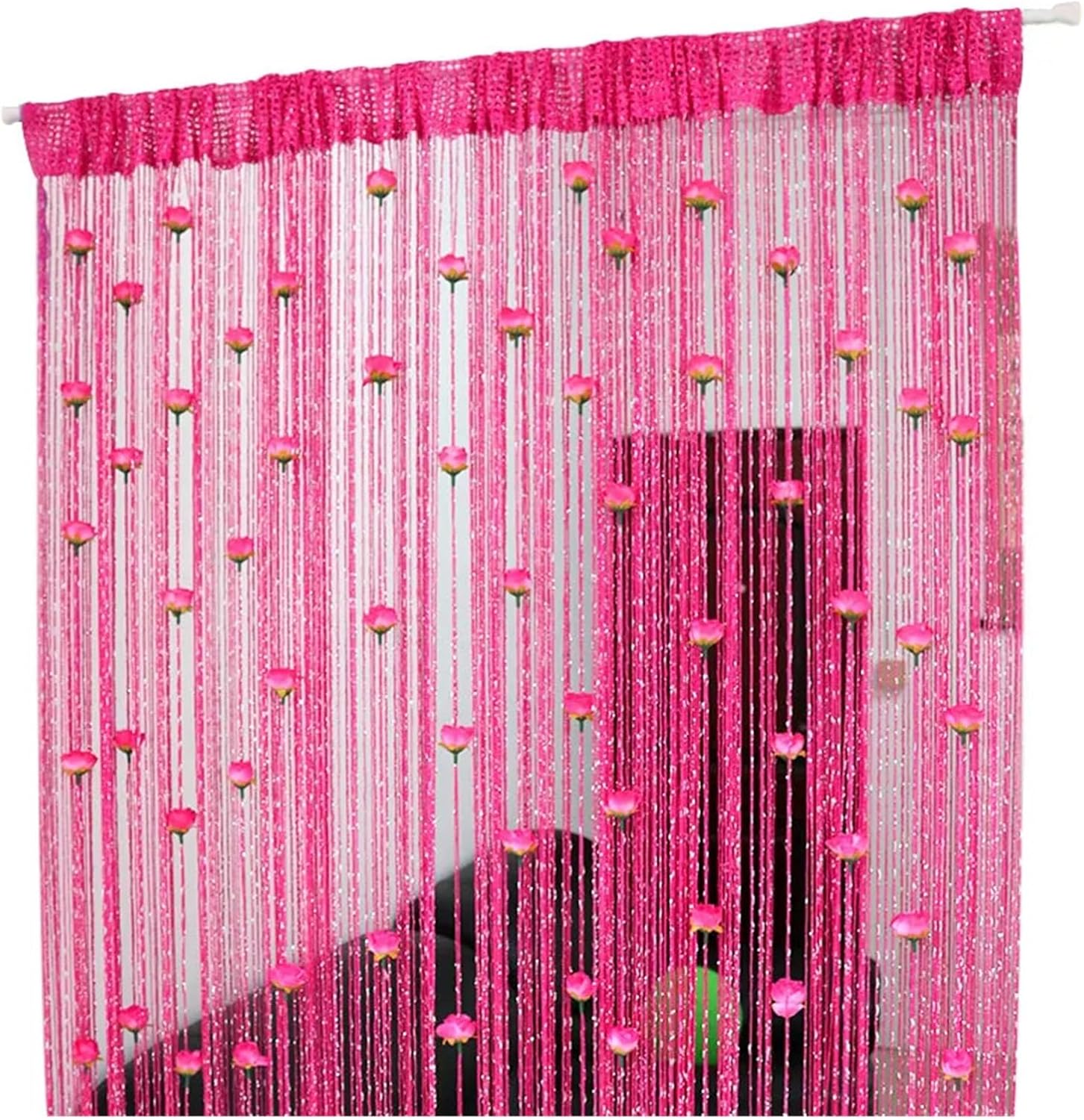 Floral String Curtains 100x200cm Decorative Panel Divider