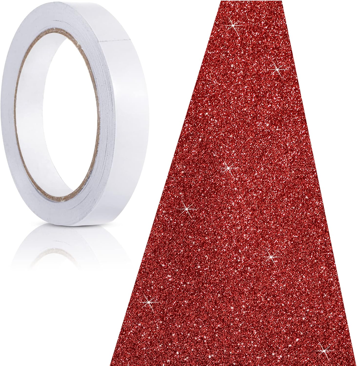 Tatuo Glitter Red Runway Rug with Carpet Tape