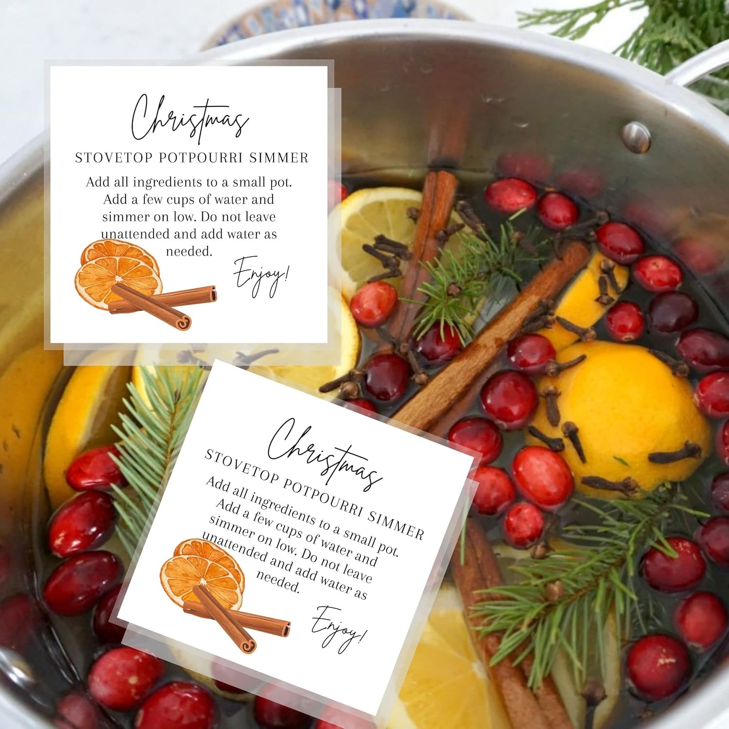 Crafters Cup Christmas Stovetop Potpourri Simmer Cards 30 Pack