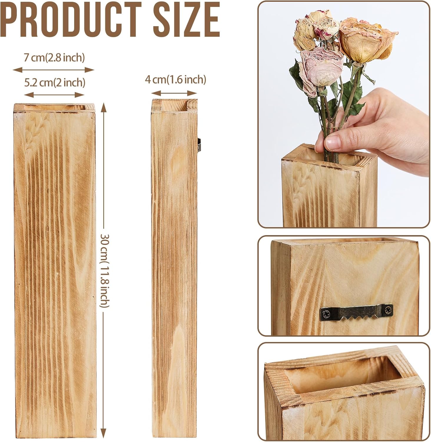 Sawoake Wooden Wall Planter Set of 4 - Modern Decor