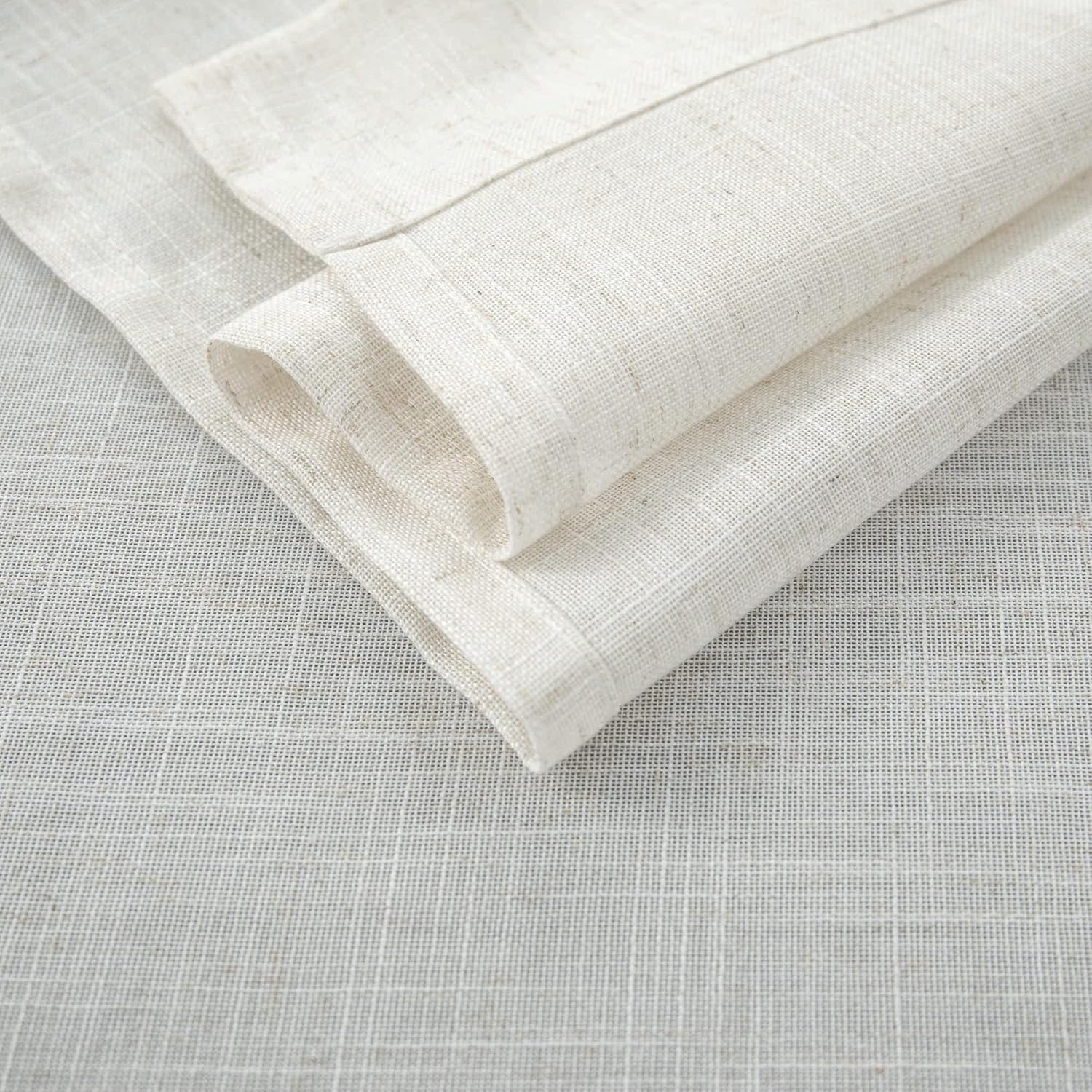 KOUFALL French Door Curtain Linen Blend 25x72 Panel Off WhiteCream Beige