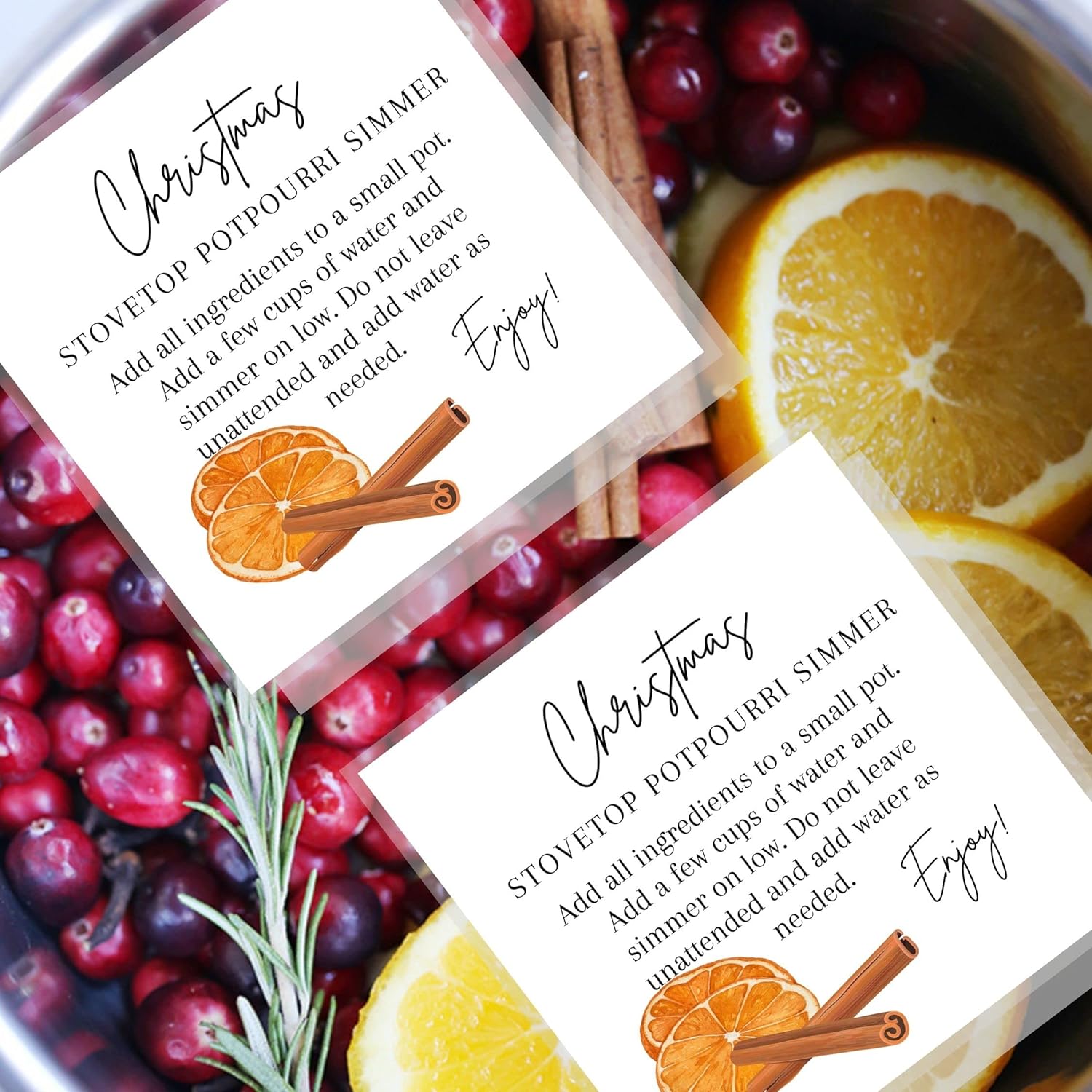 Crafters Cup Christmas Stovetop Potpourri Simmer Cards 30 Pack