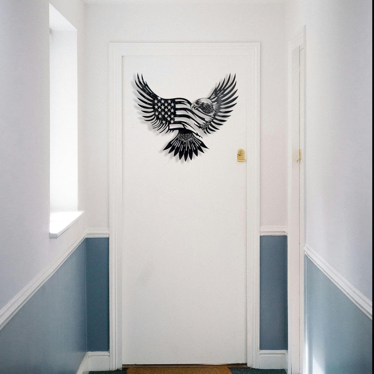 Patriotic Bald Eagle American Flag Metal Wall Art