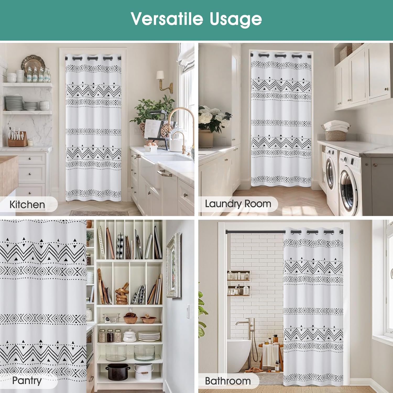 HOMEIDEAS Boho Doorway Curtains with Privacy