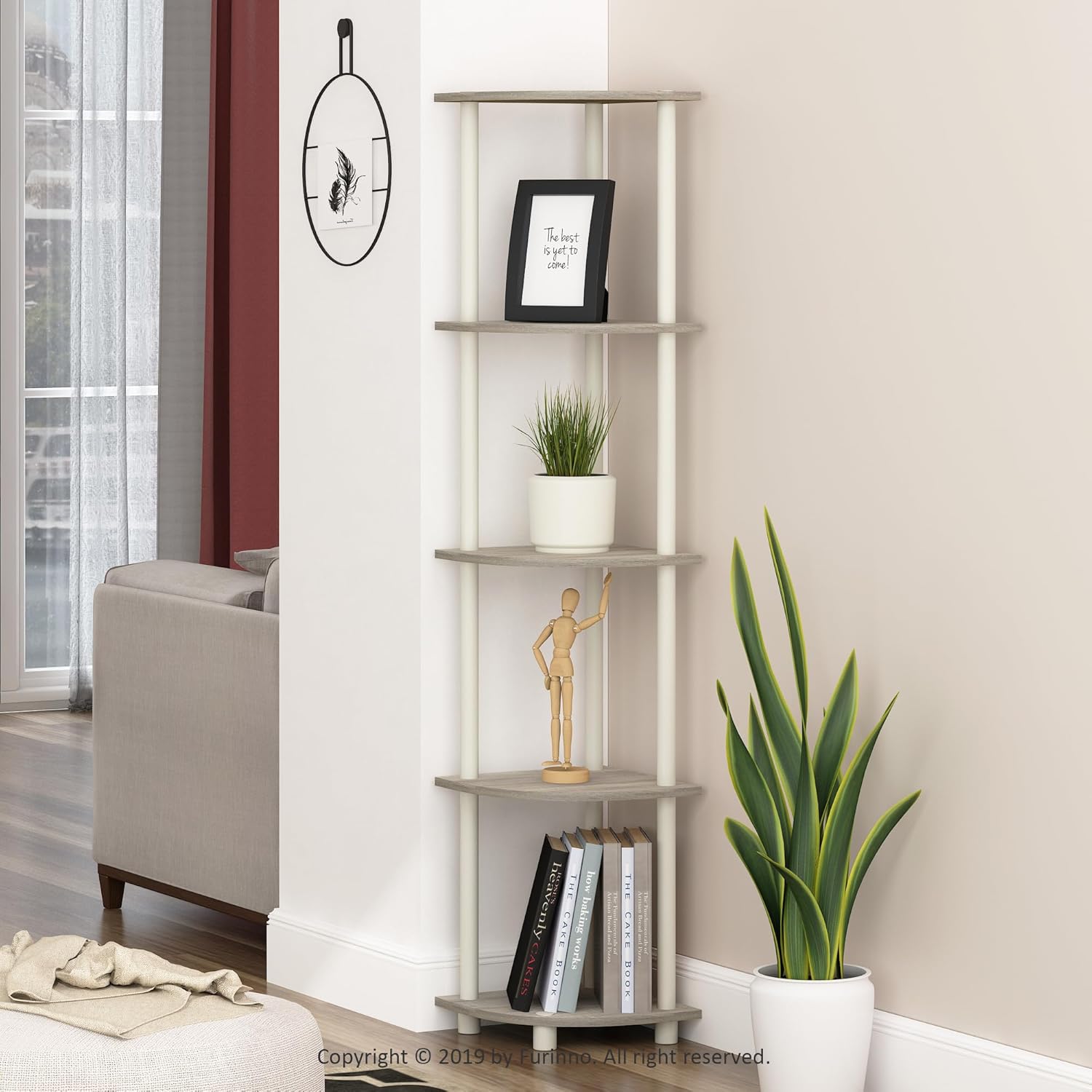 Furinno Turn-N-Tube 5 Tier Corner Display Rack