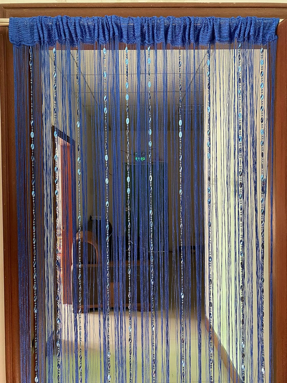 ZiDeTang Door Curtain with Beaded Tassel and Buckles