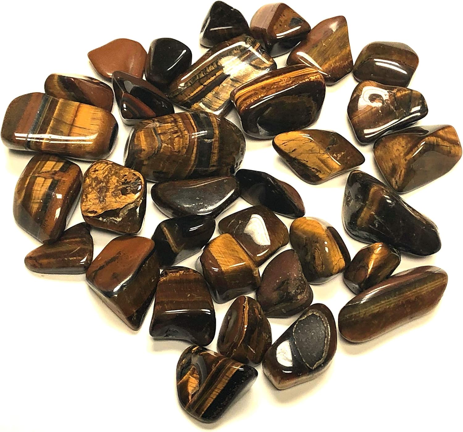 Zentron Tumbled Tiger Eye Gemstones Velvet Bag 12 Pound