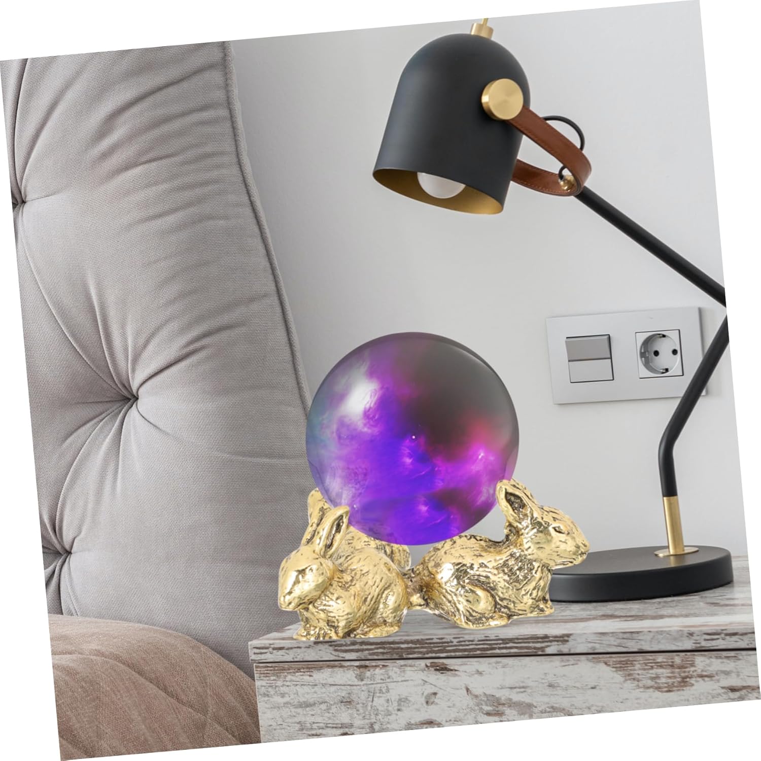 ERINGOGO 50g Rabbit Shaped Crystal Ball Display Base