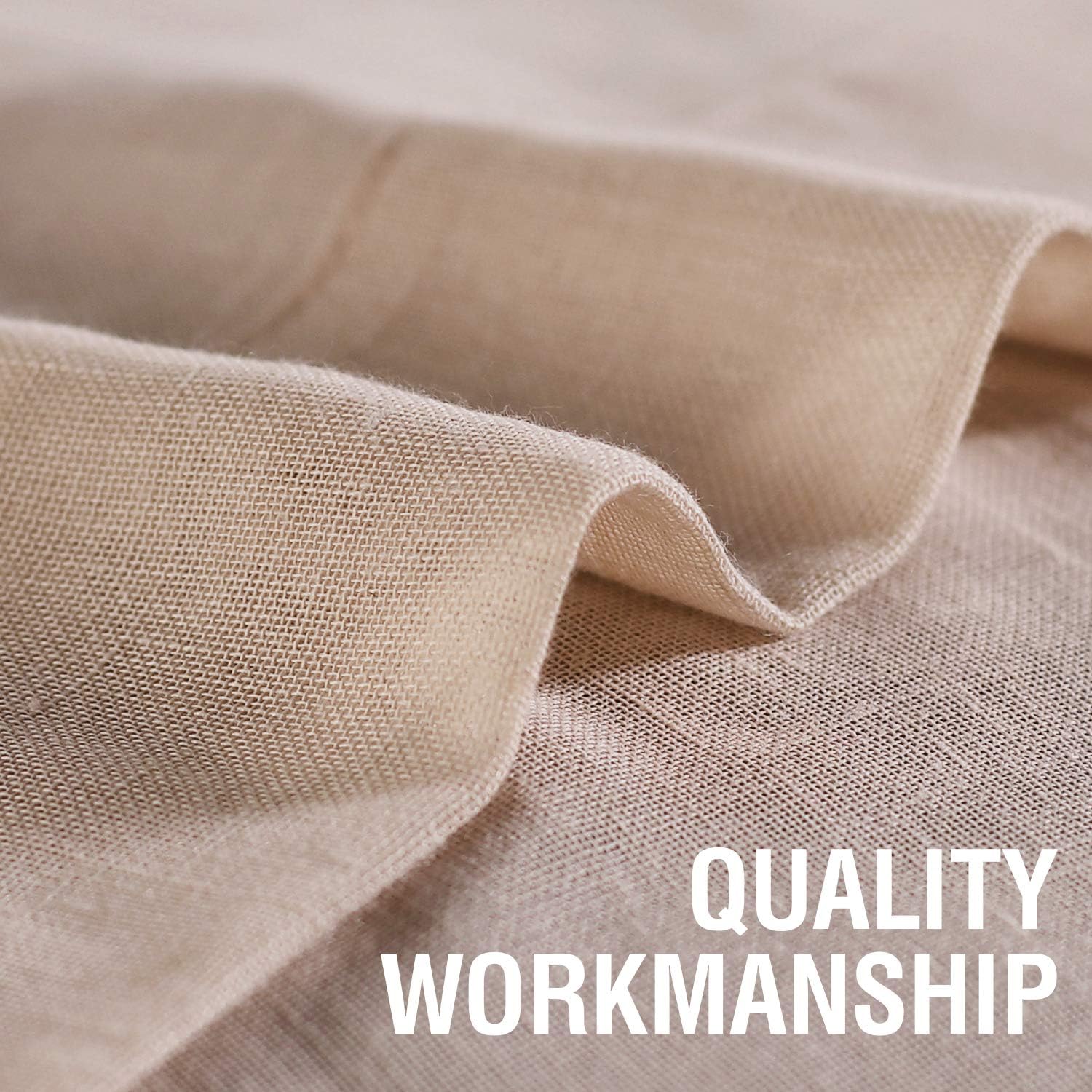 Linen Sheer Curtains 84 Inch Long Grommet Panels for Living Room