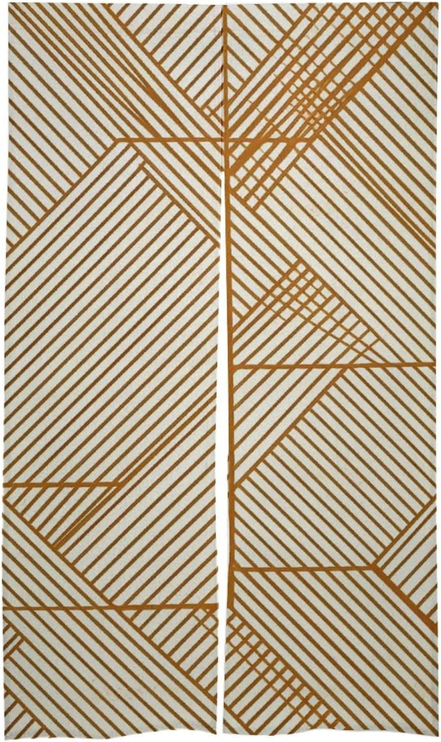Japanese Noren Door Curtain with Gold Thread Pattern