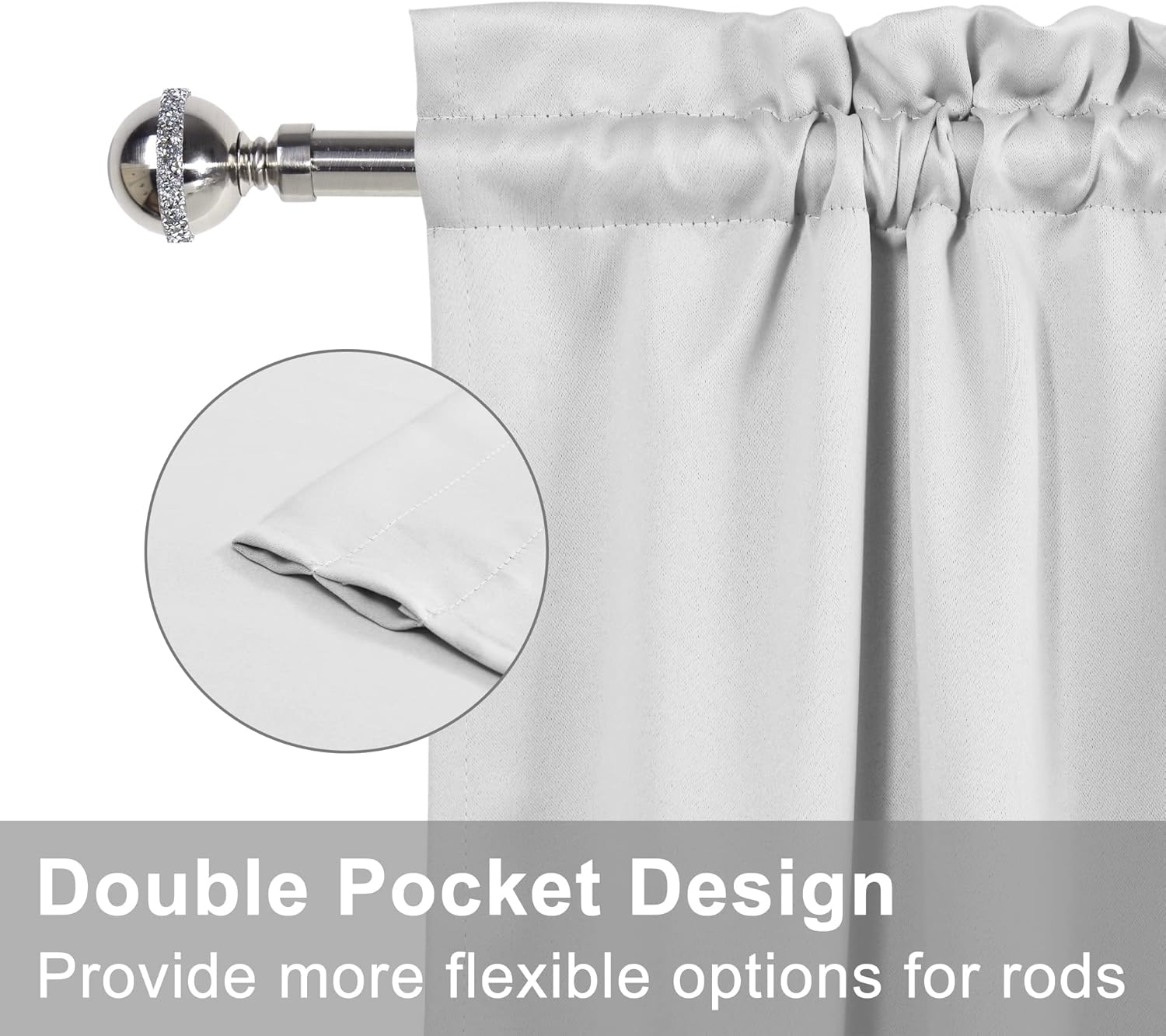 XWZO Door Curtain 36x80 Inches Greyish White 1 Panel