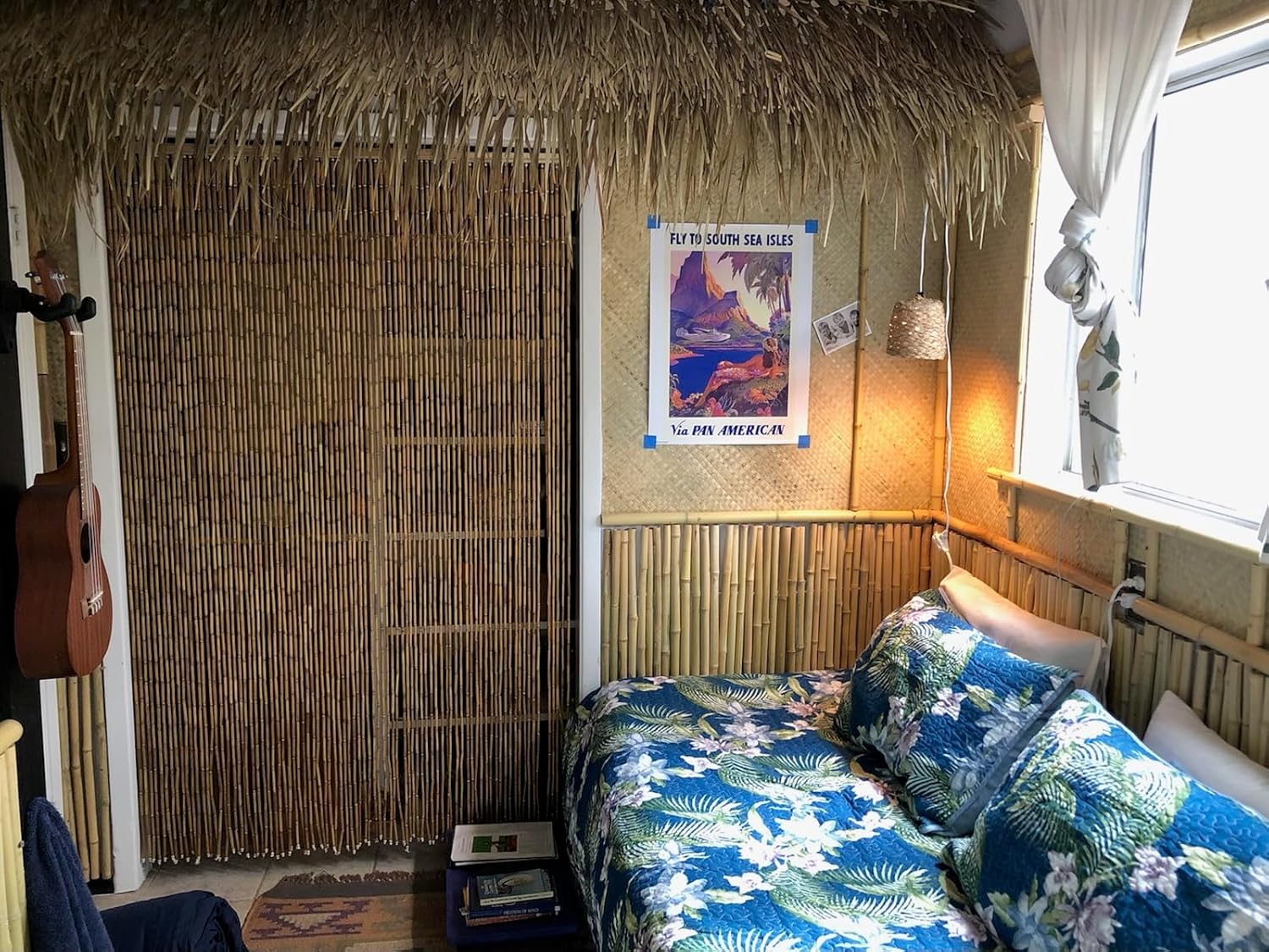 Real Bamboo Beaded Curtain - 36x79 Inch