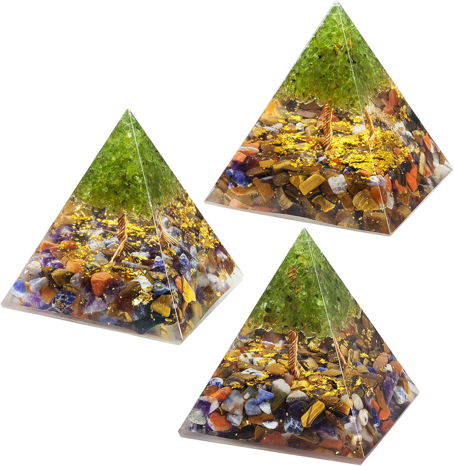 Rockcloud Tree of Life Orgone Pyramid Crystal Energy Generator