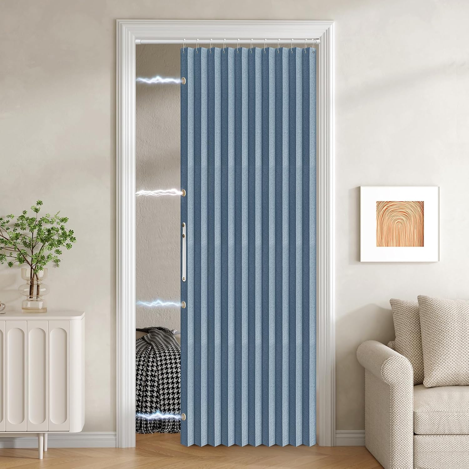 Jilron Blackout Fabric Door Curtain with Magnetic Closure