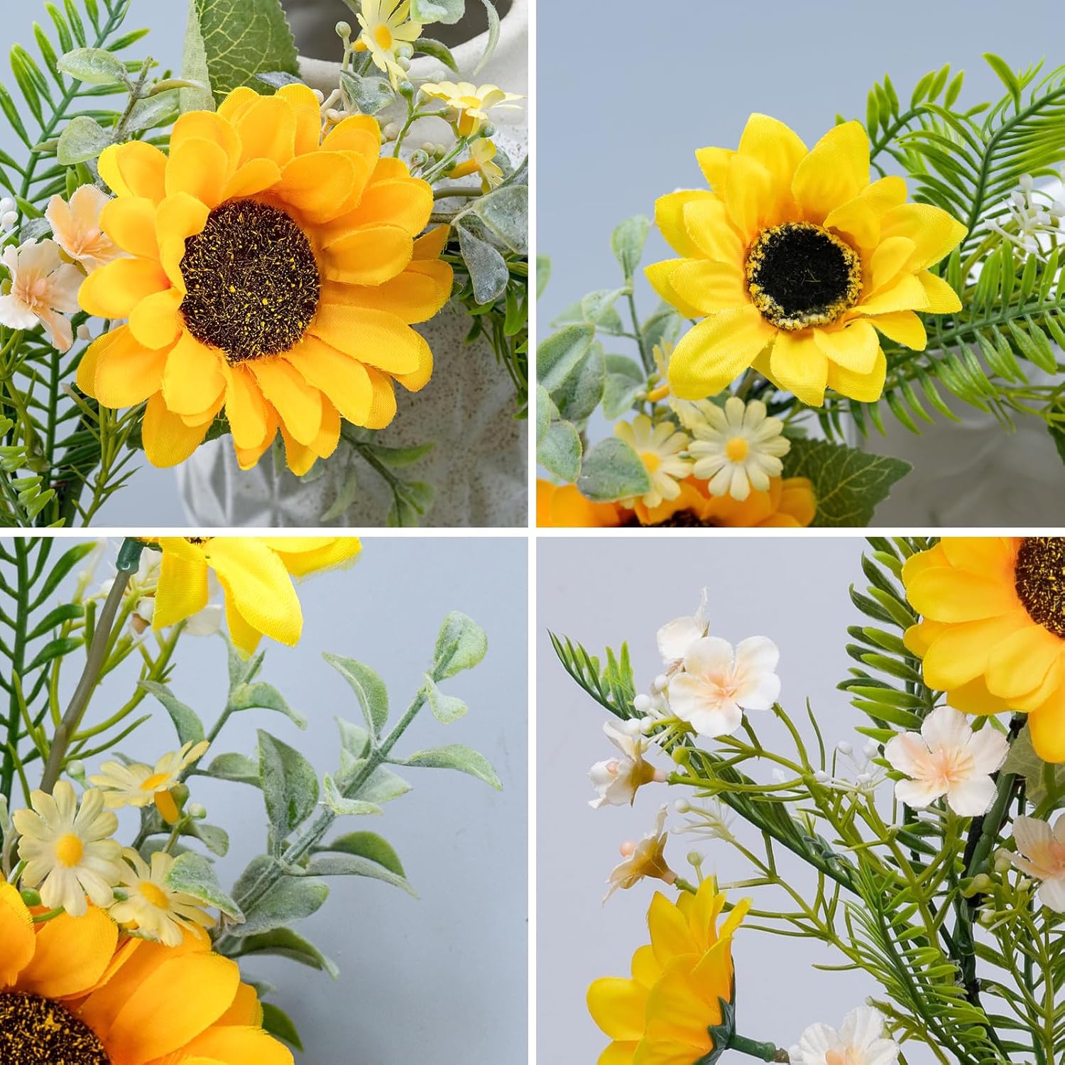 KHOYIME 13 Inch Sunflower Front Door Wreath