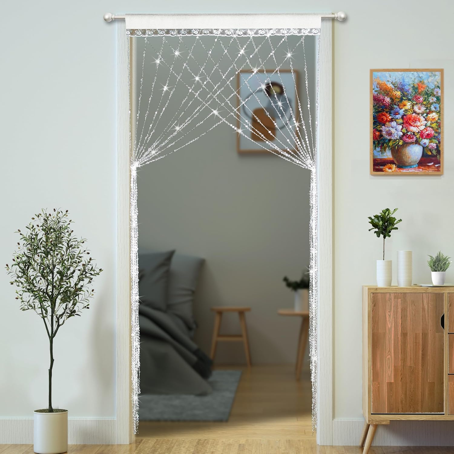 YaoYue Crystal Beaded Curtain Door Divider Decor