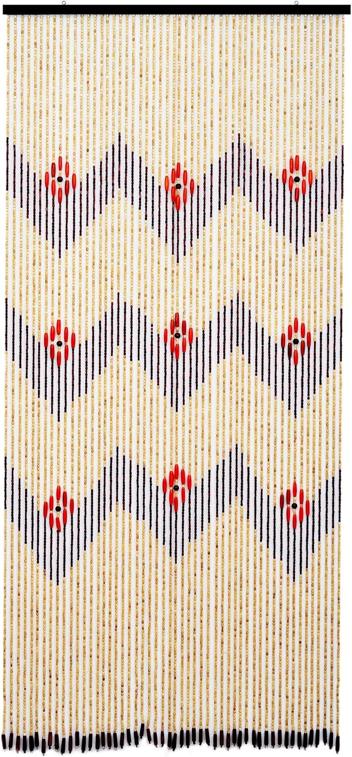FlavorThings Beige Wood Bead Curtain - Waverly