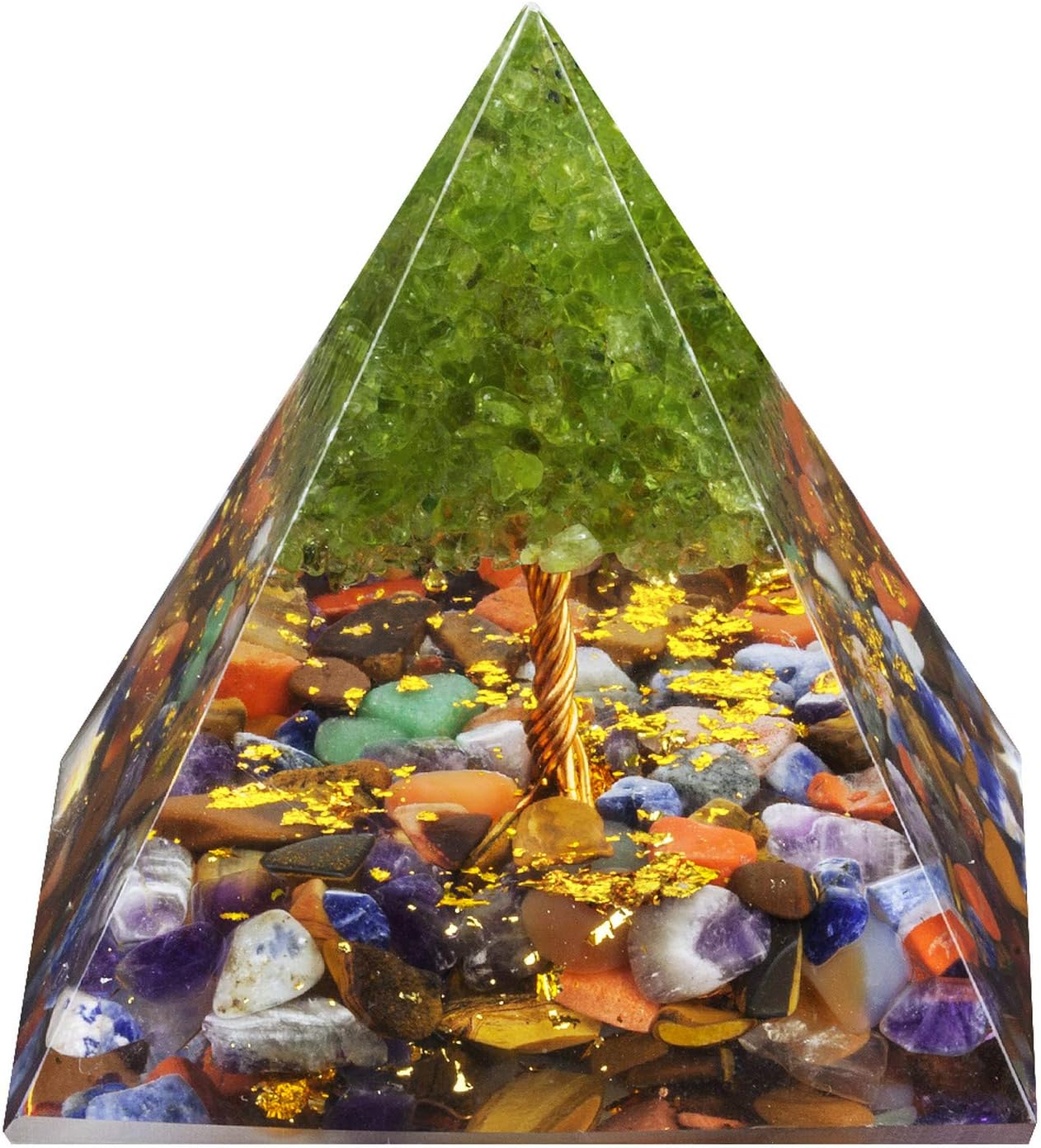 Rockcloud Tree of Life Orgone Pyramid Crystal Energy Generator