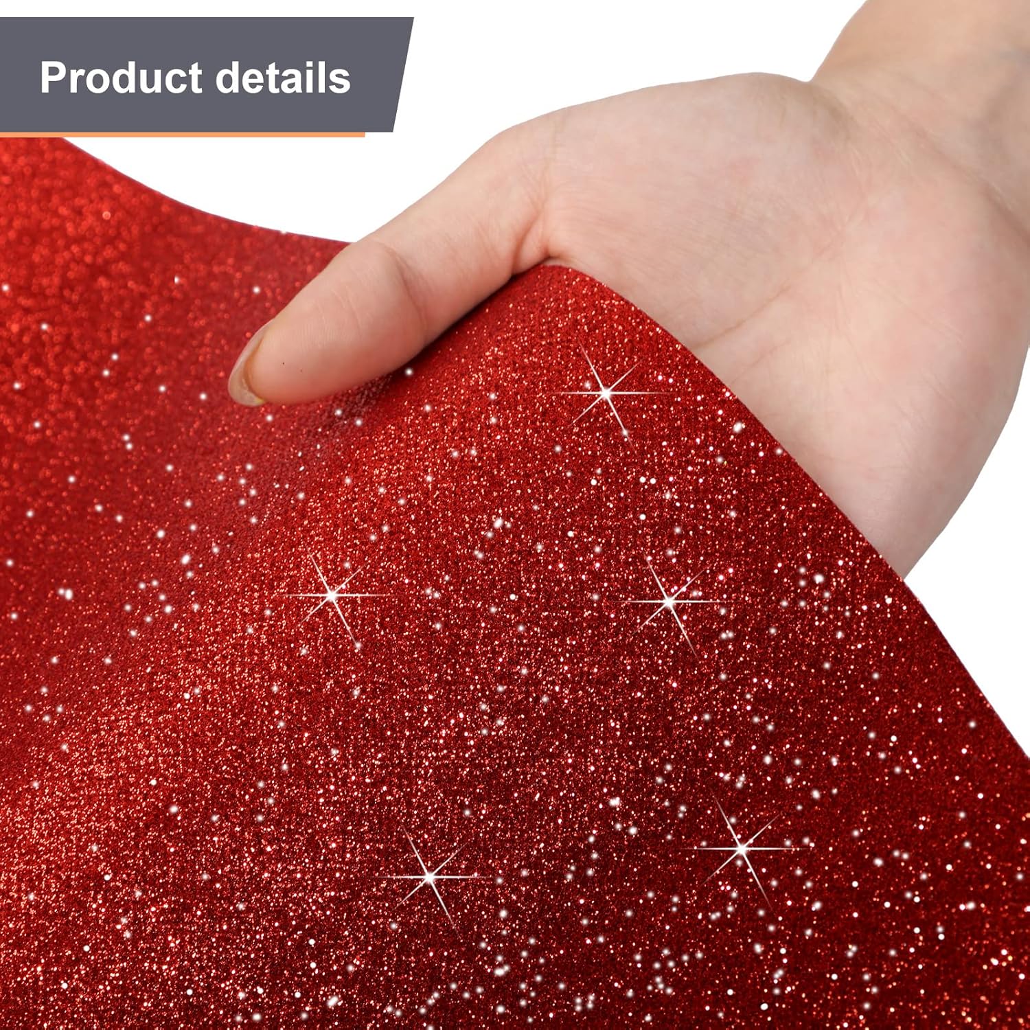 Tatuo Glitter Red Runway Rug with Carpet Tape